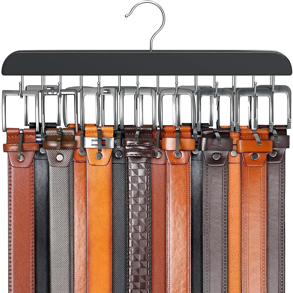 14-Hook Belt Hanger Bra Hanger Tie Storage Holder Rack Space Saving Closet Accessories