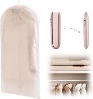 2025 Space Saving Hanging Garment Bag with Self Compression Zipper, Dust Cover Clothes Bags for Down Coat, Heavy Duty Closet Organizer Garment Bags for Closet Storage (Transparent, Small)
