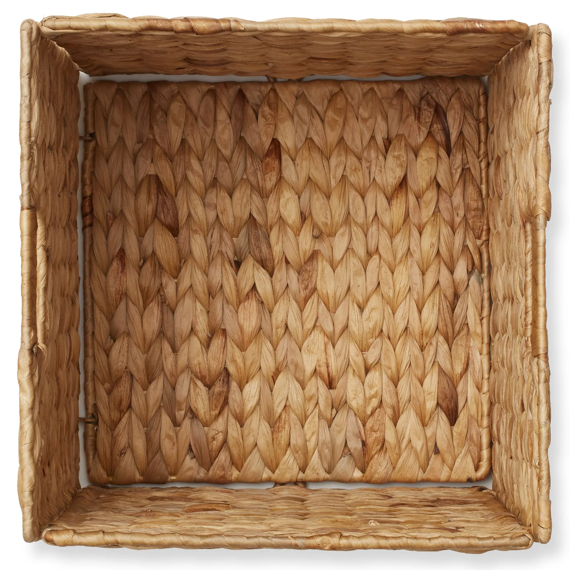 4 Pack 13" x 13" Water Hyacinth Storage Baskets, Natural