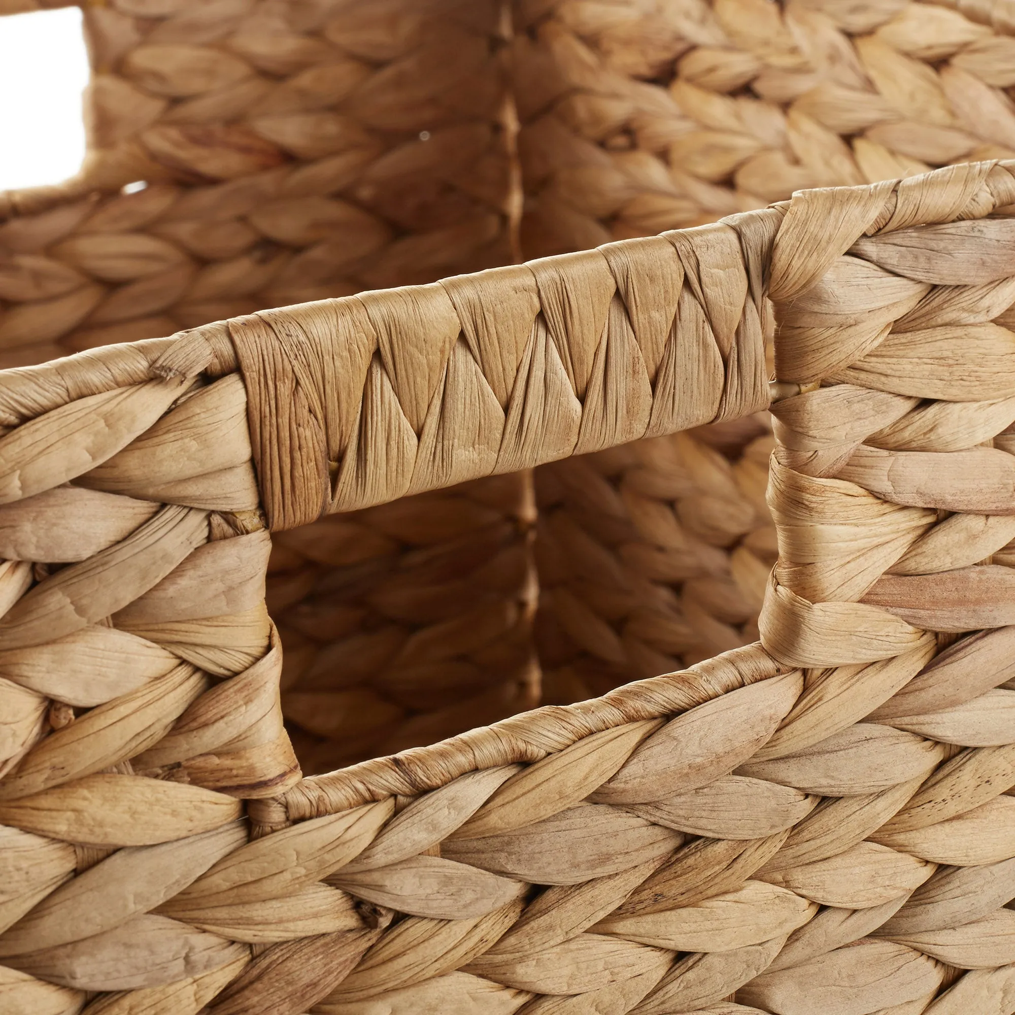 4 Pack 13" x 13" Water Hyacinth Storage Baskets, Natural
