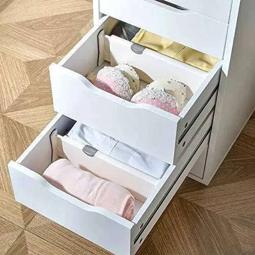 4-Pack Adjustable Drawer Dividers Organizer Separators - Good Grips Dresser Organizer - for Bedroom, Bathroom, Closet, Baby Drawer, Desk, Kitchen Storage