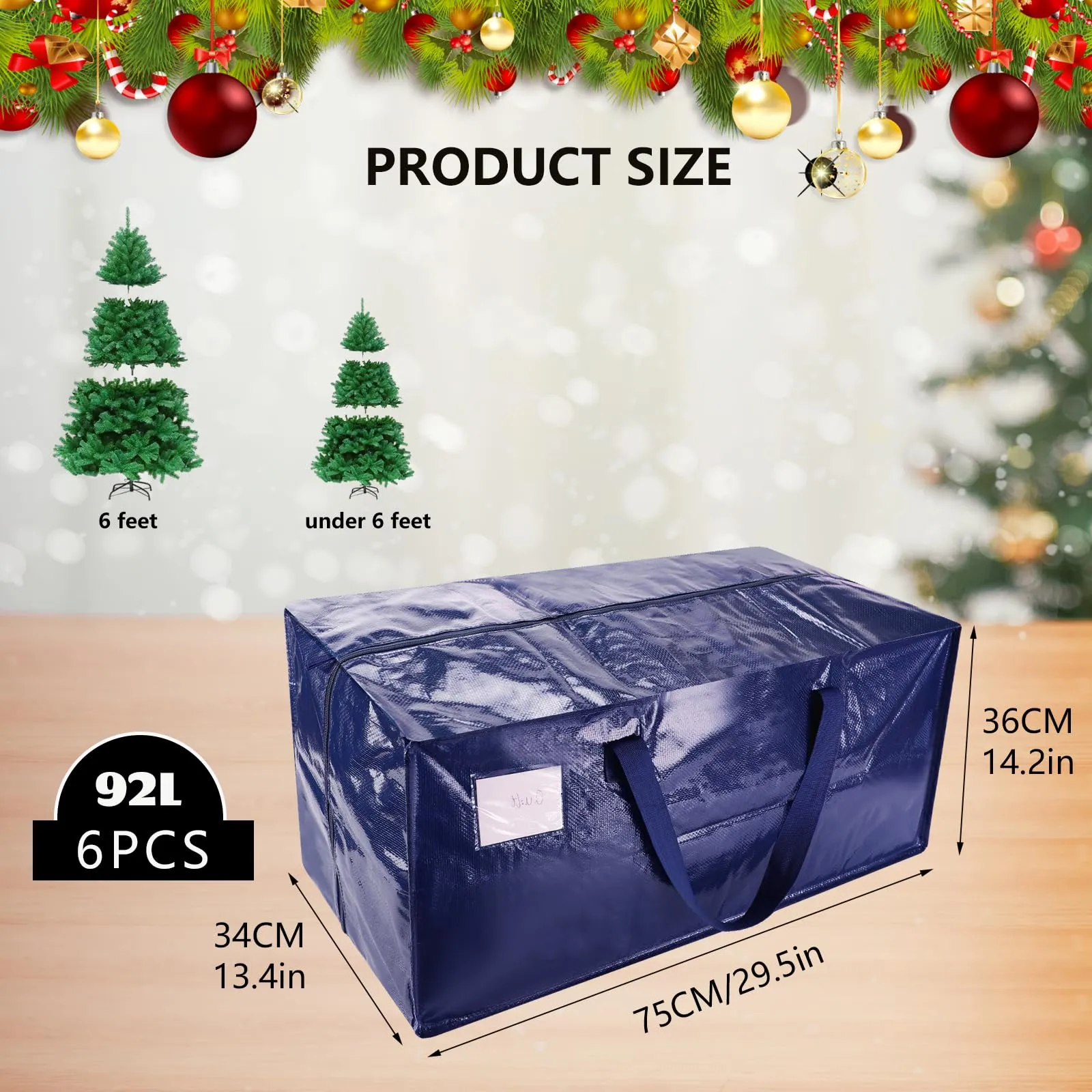 6 Pack Heavy Duty Moving Bags with Backpack Straps