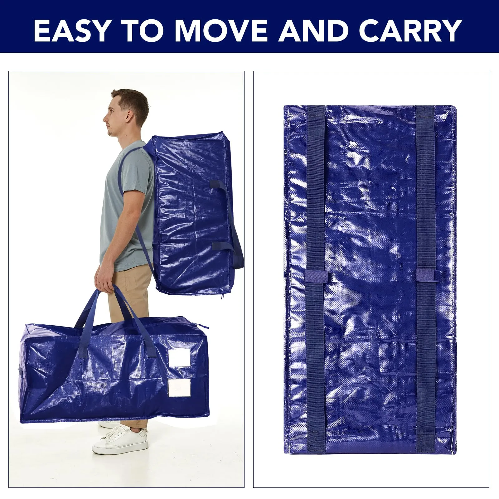 6 Pack Heavy Duty Moving Bags with Backpack Straps
