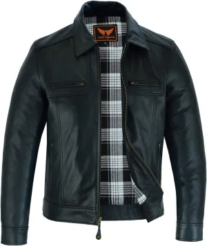 A&H Apparel Mens Classic Genuine Top-Grain Cowhide Bicker Leather Jacket