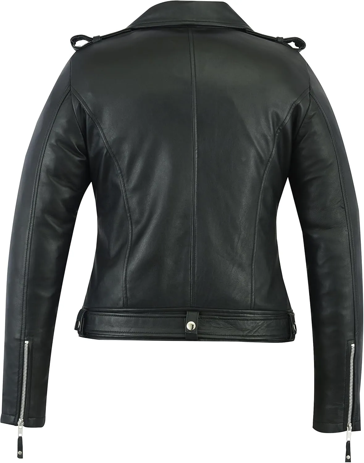 A&H Apparel Women Motorcycle Genuine Sheep Lightweight Leather Jacket Casual