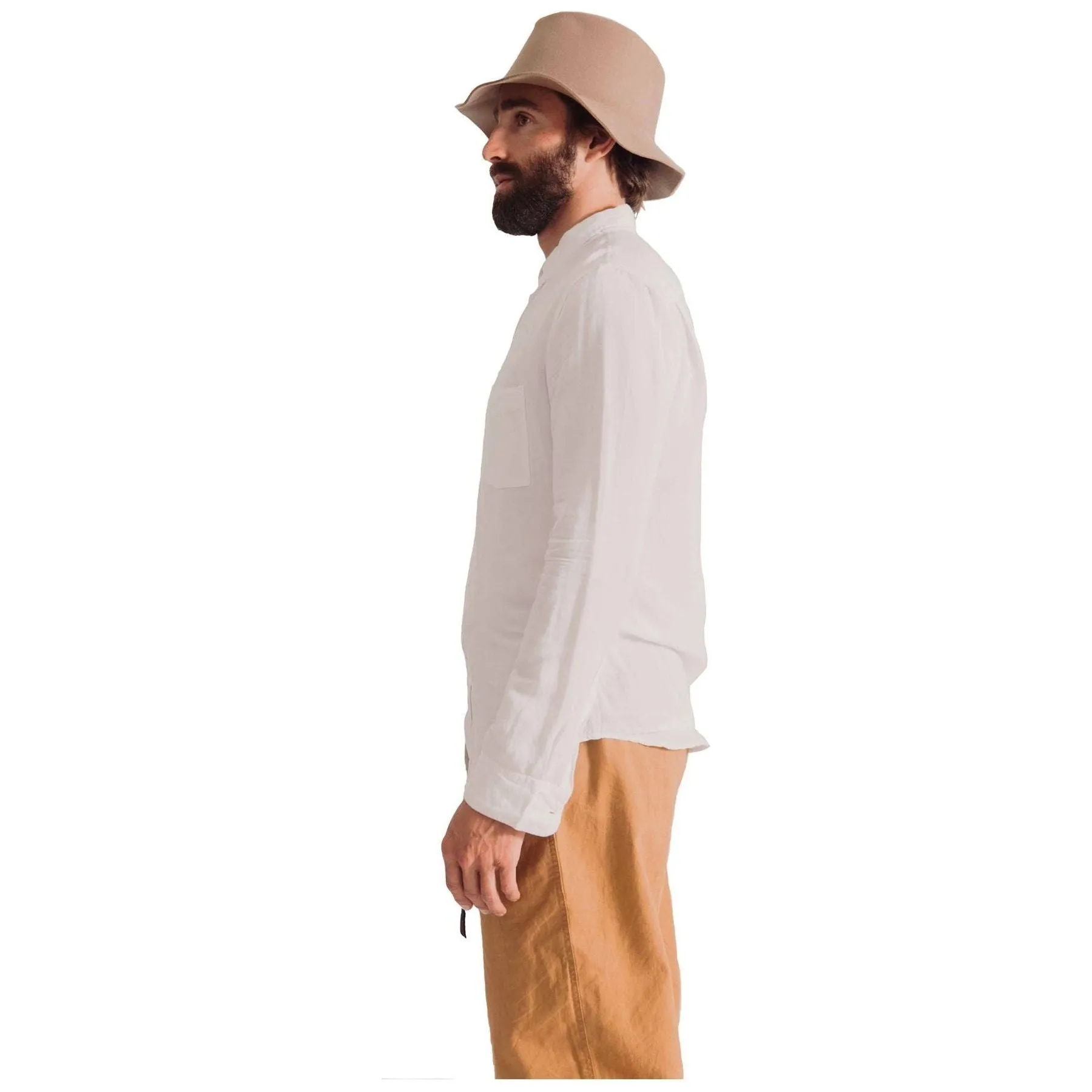Active Linen Button Down Shirt, White
