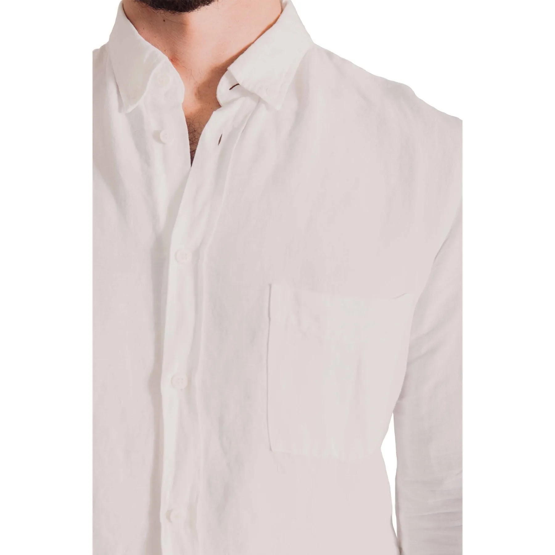 Active Linen Button Down Shirt, White