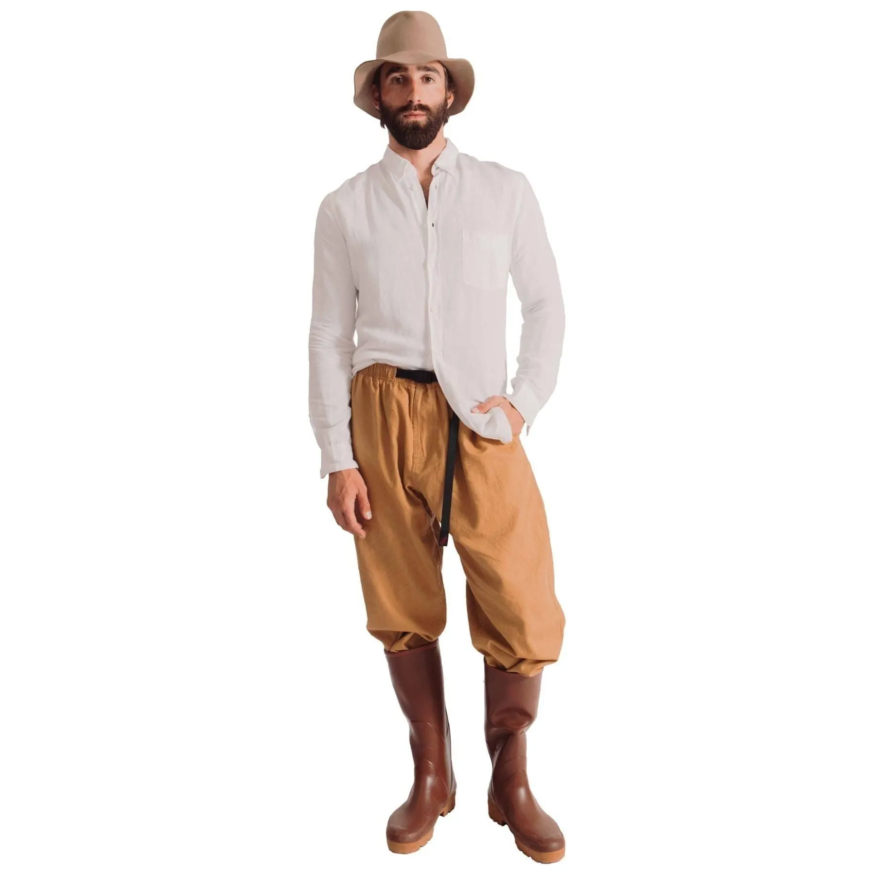Active Linen Button Down Shirt, White