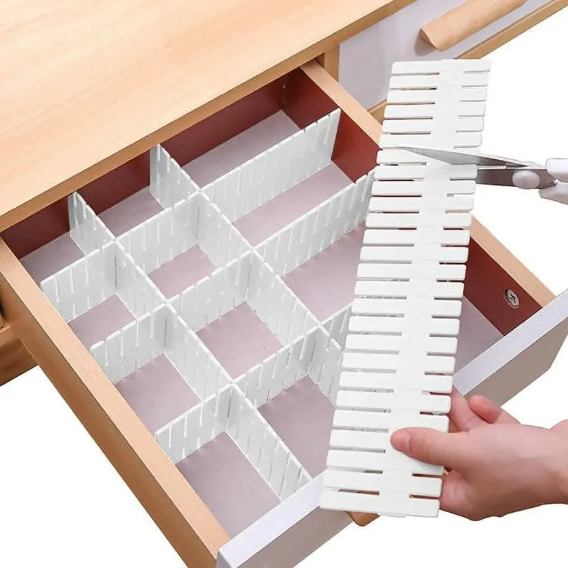 Adjustable Plastic Drawer Dividers for Home & Office (Any Color)