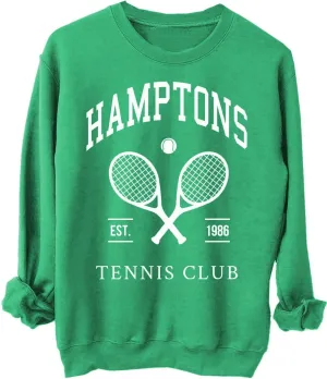 Adult Hamptons Men's Tennis Club Relaxed Sweatshirt, Vintage Lightweight Tennis Apparel