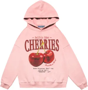 Aelfric Eden Cherry Graphic Hoodies Streetwear Hooded Sweatshirt Pullover Hip Hop Fashion Hoodies