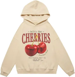Aelfric Eden Cherry Graphic Hoodies Streetwear Hooded Sweatshirt Pullover Hip Hop Fashion Hoodies