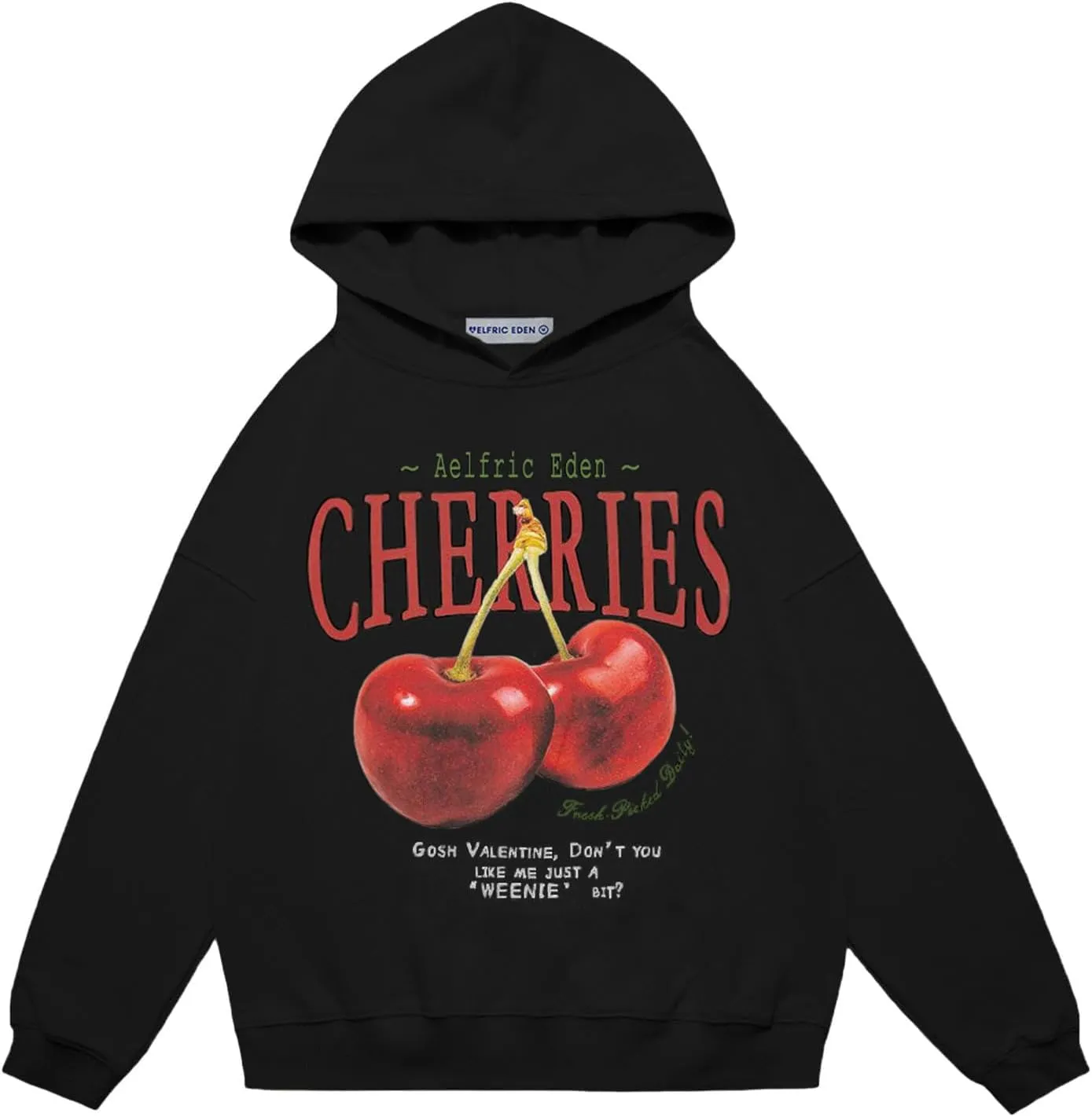 Aelfric Eden Cherry Graphic Hoodies Streetwear Hooded Sweatshirt Pullover Hip Hop Fashion Hoodies