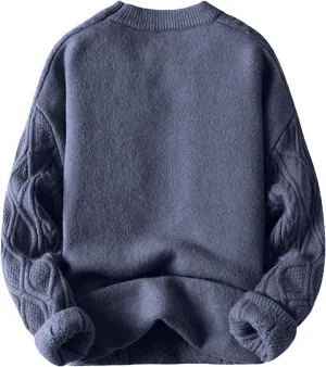 Aelfric Eden Oversized Sweater 90s Vintage Cable Knit Long Sleeve Women Woven Heavy Crewneck Pullover