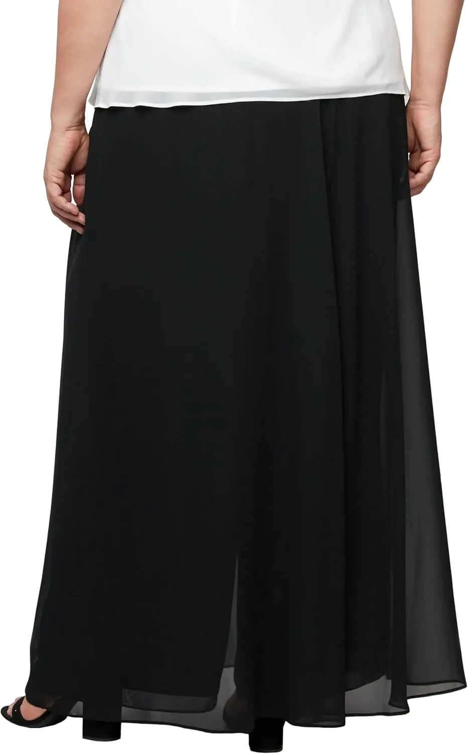 Alex Evenings Women's Wide Leg Chiffon Dress Pant for Mother of The Bride, Elegant Party Outfit (Plus Size)