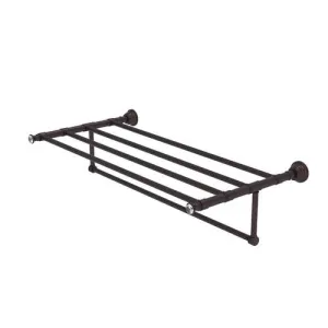Allied Brass Carolina Crystal Collection 36-in Towel Shelf with Integrated Towel Bar in Antique Bronze