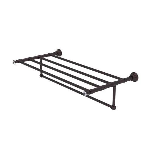 Allied Brass Carolina Crystal Collection 36-in Towel Shelf with Integrated Towel Bar in Antique Bronze
