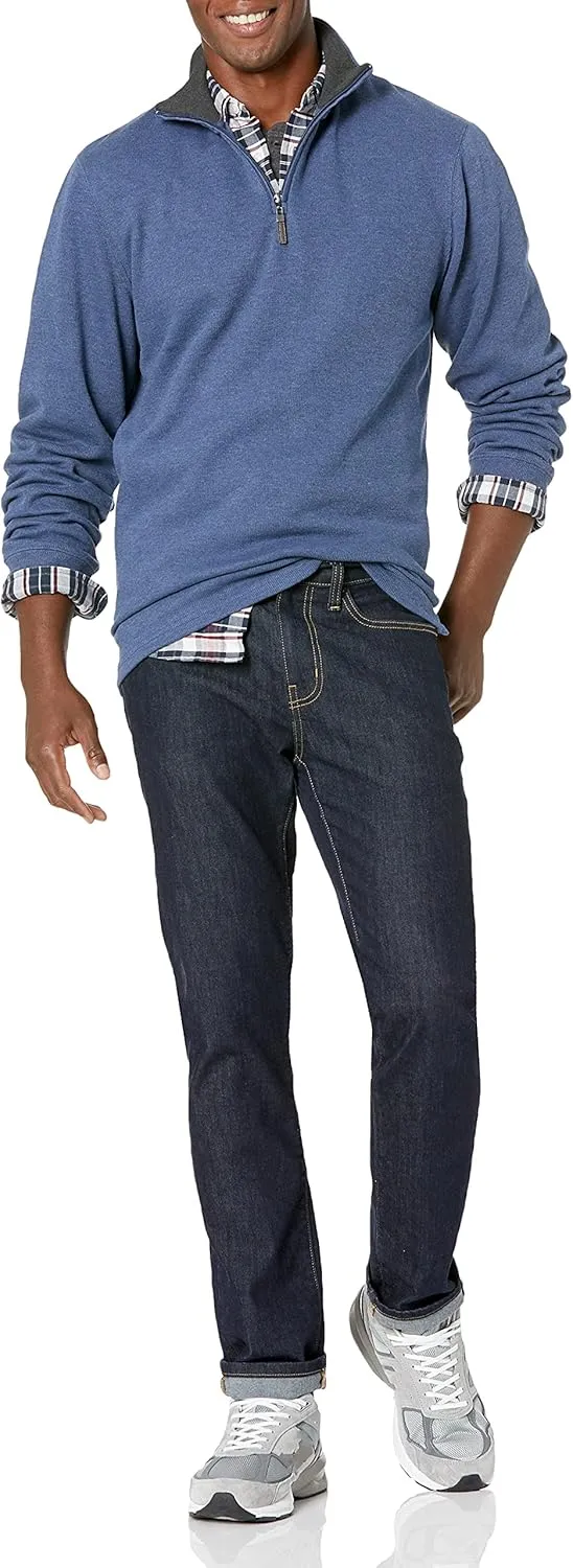 Amazon Essentials Men's Quarter-Zip French Rib Sweater, Casual Wear