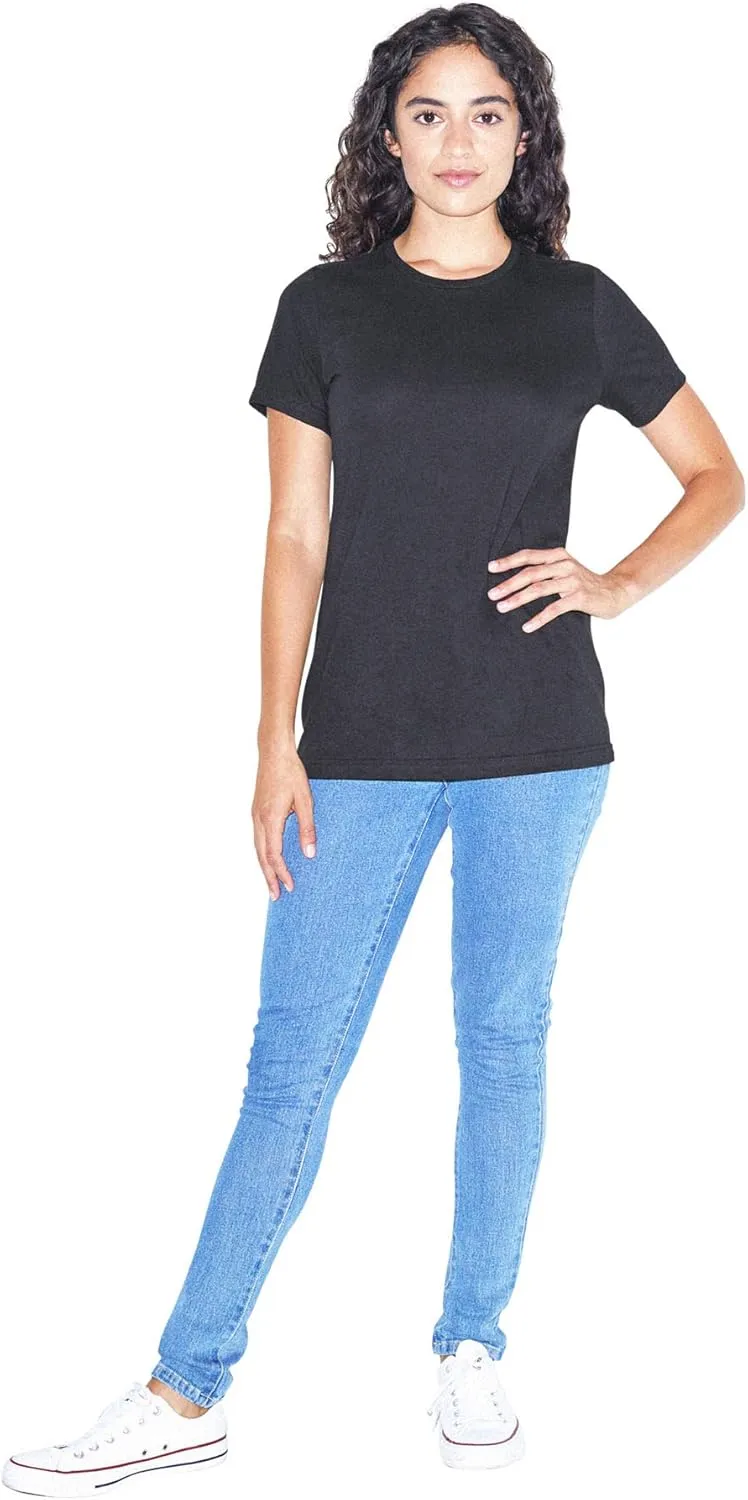 American Apparel Women's Organic Fine Jersey Classic Crewneck Short Sleeve T-Shirt