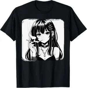 Anime Horror Girl Aesthetic Grunge Waifu Japanese Otaku T-Shirt