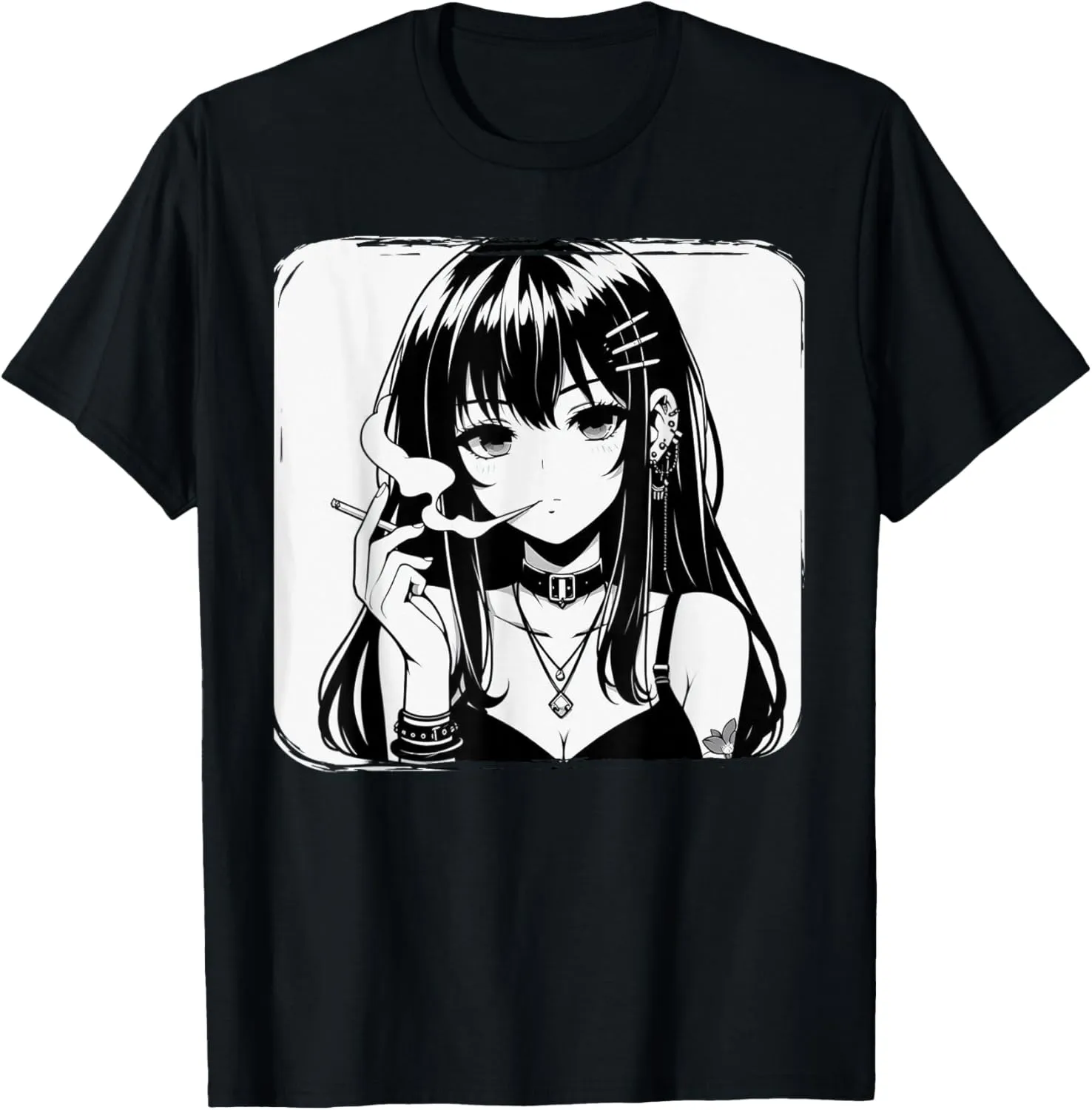 Anime Horror Girl Aesthetic Grunge Waifu Japanese Otaku T-Shirt