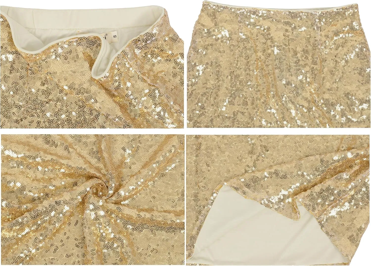 Anna-Kaci Women's High Waist Sparkly Sequins Midi Skirt Pencil Cocktail Party Skirt