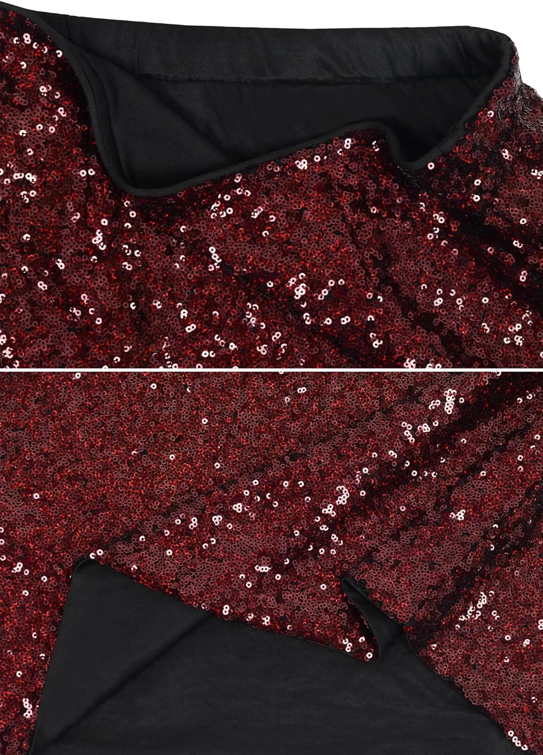 Anna-Kaci Women's High Waist Sparkly Sequins Midi Skirt Pencil Cocktail Party Skirt