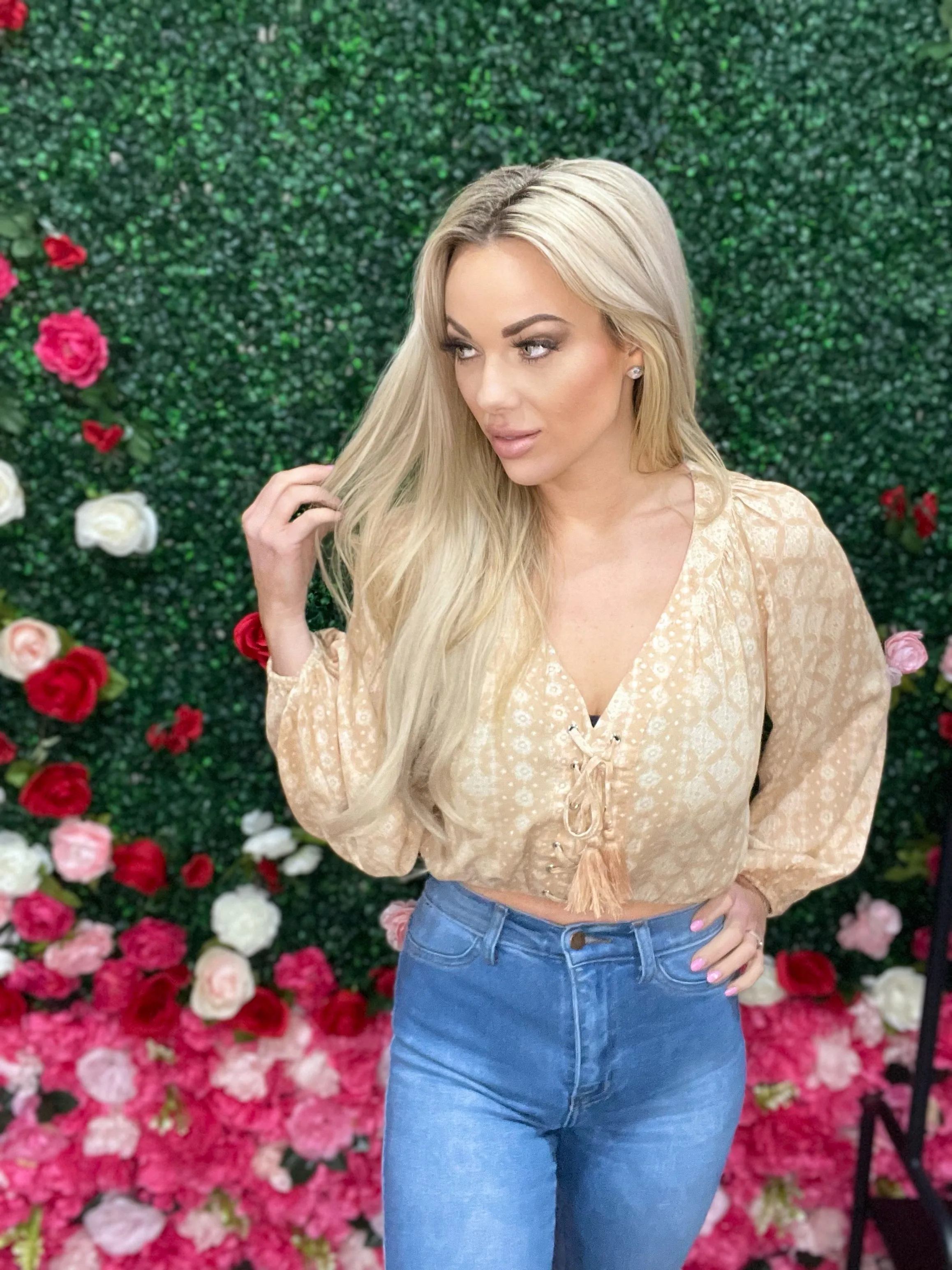 Apricot Sand Boho Gause Blouse