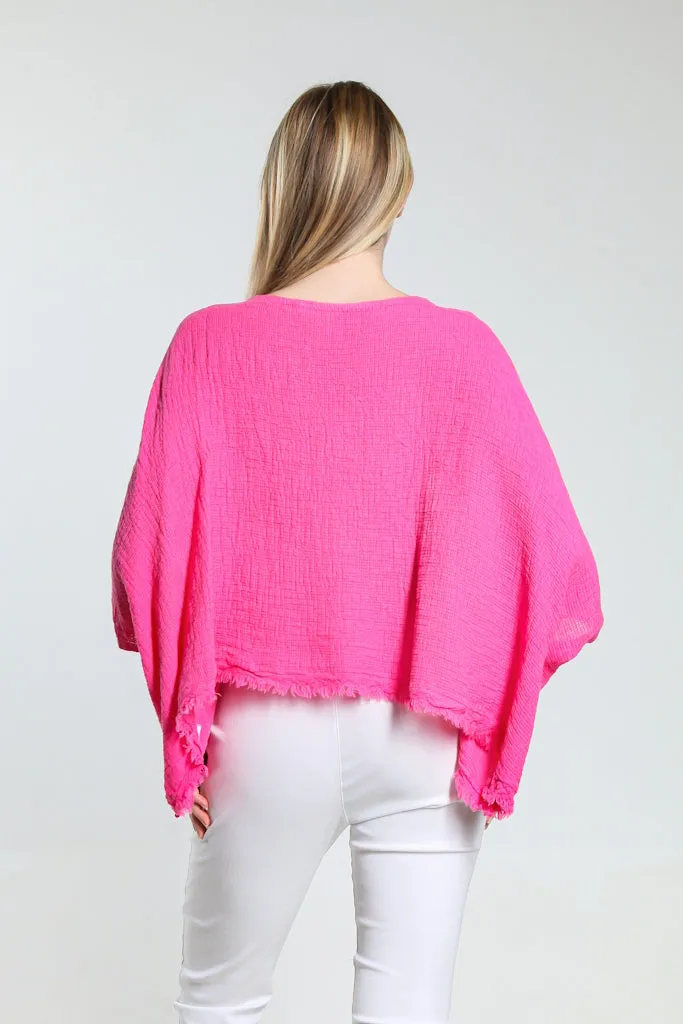 Archer Loose Gauze Raw Edge Top (BQ162)