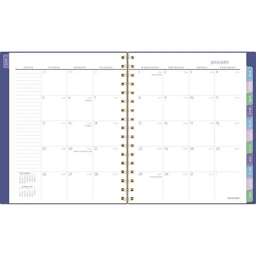 AT-A-GLANCE Badge Geo Weekly/monthly Planner 8.88x7.69 Purple/gold Cover 13-month (jan To Jan): 2025 To 2026
