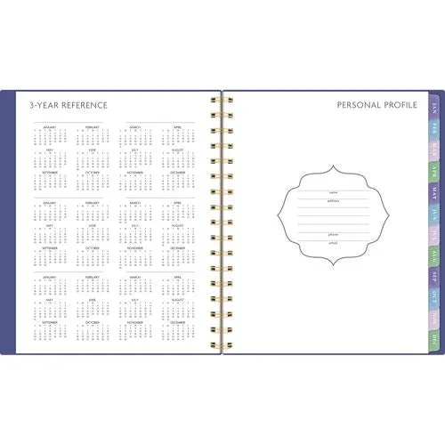 AT-A-GLANCE Badge Geo Weekly/monthly Planner 8.88x7.69 Purple/gold Cover 13-month (jan To Jan): 2025 To 2026