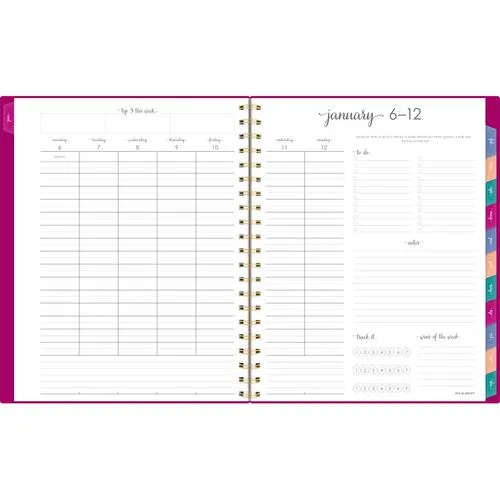 AT-A-GLANCE Harmony Weekly/monthly Poly Planner Weekly: Vertical Format 11x9.38 Purple/gold Cover 13-month (jan To Jan): 2025-2026