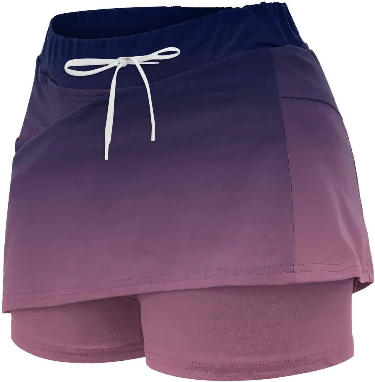 Athletic Skorts for Women with Pockets Plus Size Tummy Control Drawstrings High Waisted Tennis Skirts Yoga Shorts