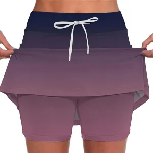 Athletic Skorts for Women with Pockets Plus Size Tummy Control Drawstrings High Waisted Tennis Skirts Yoga Shorts