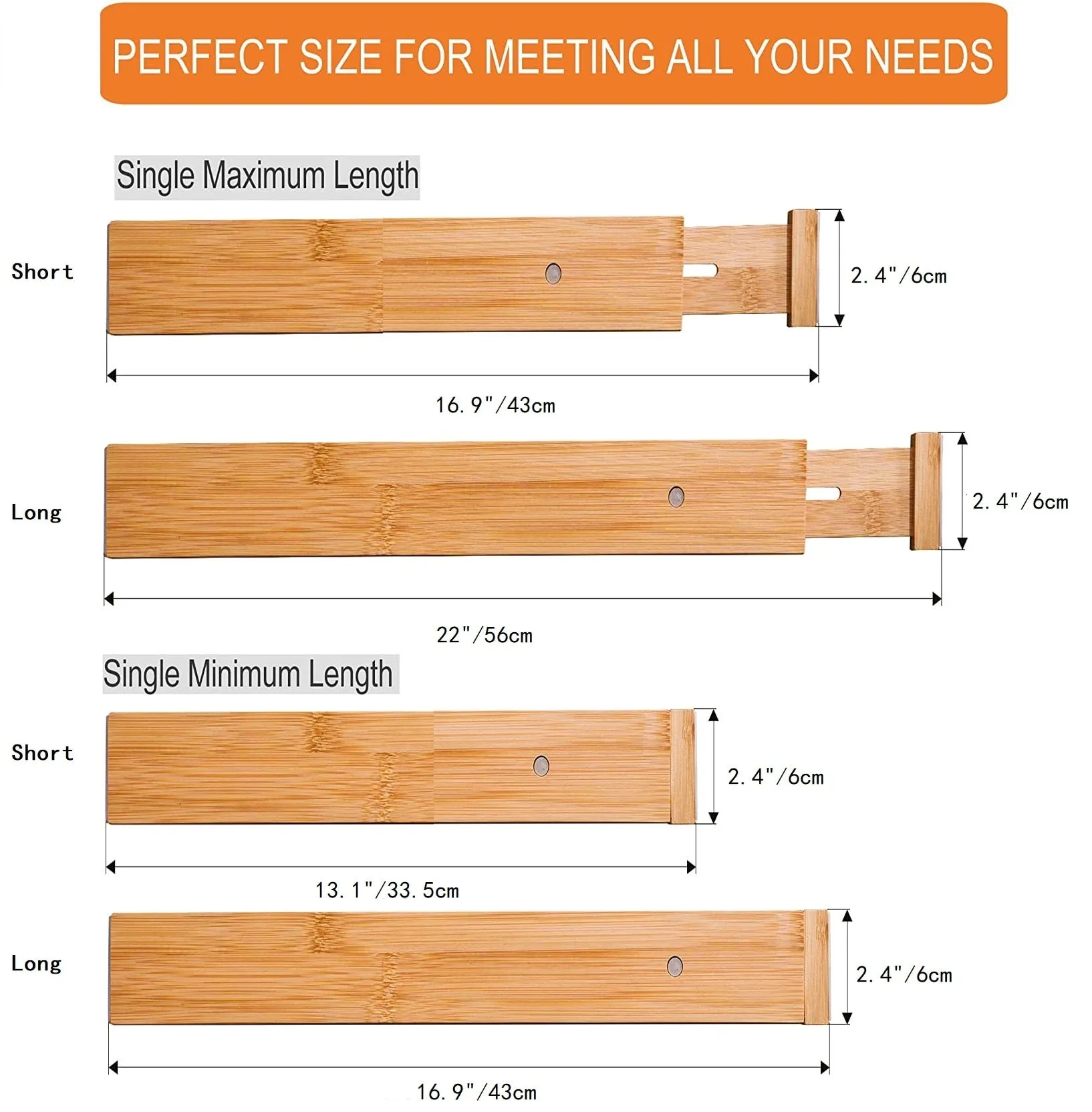 Bamboo Adjustable Drawer Dividers