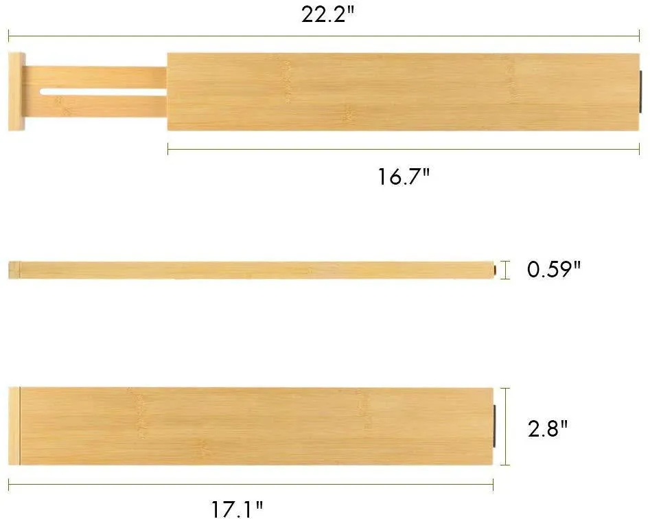 Bamboo Adjustable Drawer Dividers