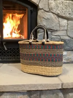 Big Blue Moma - Oval Basket with Two Handles