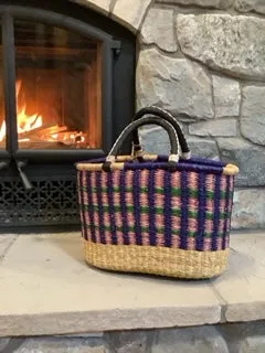 Big Blue Moma - Oval Basket with Two Handles