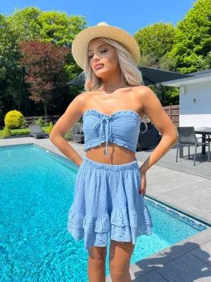 Blue Santorini Bandeau Top