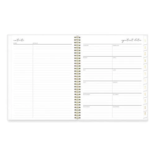 Blue Sky Life Note-it Leah Weekly/monthly Notes Planner Floral Artwork 11x8.5 Gray/pink/white Cover 12-month (jan To Dec): 2025