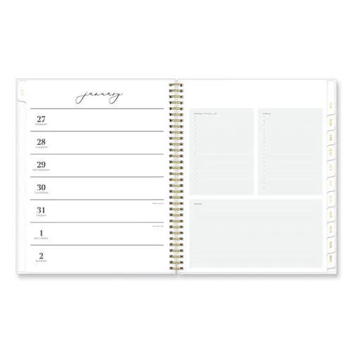 Blue Sky Life Note-it Leah Weekly/monthly Notes Planner Floral Artwork 11x8.5 Gray/pink/white Cover 12-month (jan To Dec): 2025