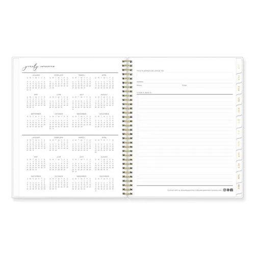 Blue Sky Life Note-it Leah Weekly/monthly Notes Planner Floral Artwork 11x8.5 Gray/pink/white Cover 12-month (jan To Dec): 2025