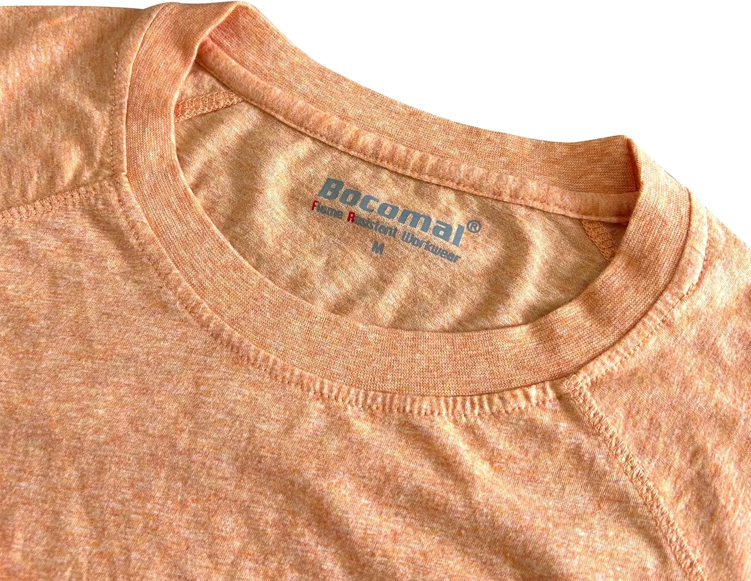 BOCOMAL FR Shirts for Summer 4oz EX Light Weight Flame Resistant Base Layer CAT1 Fire Retardant Crew Shirt