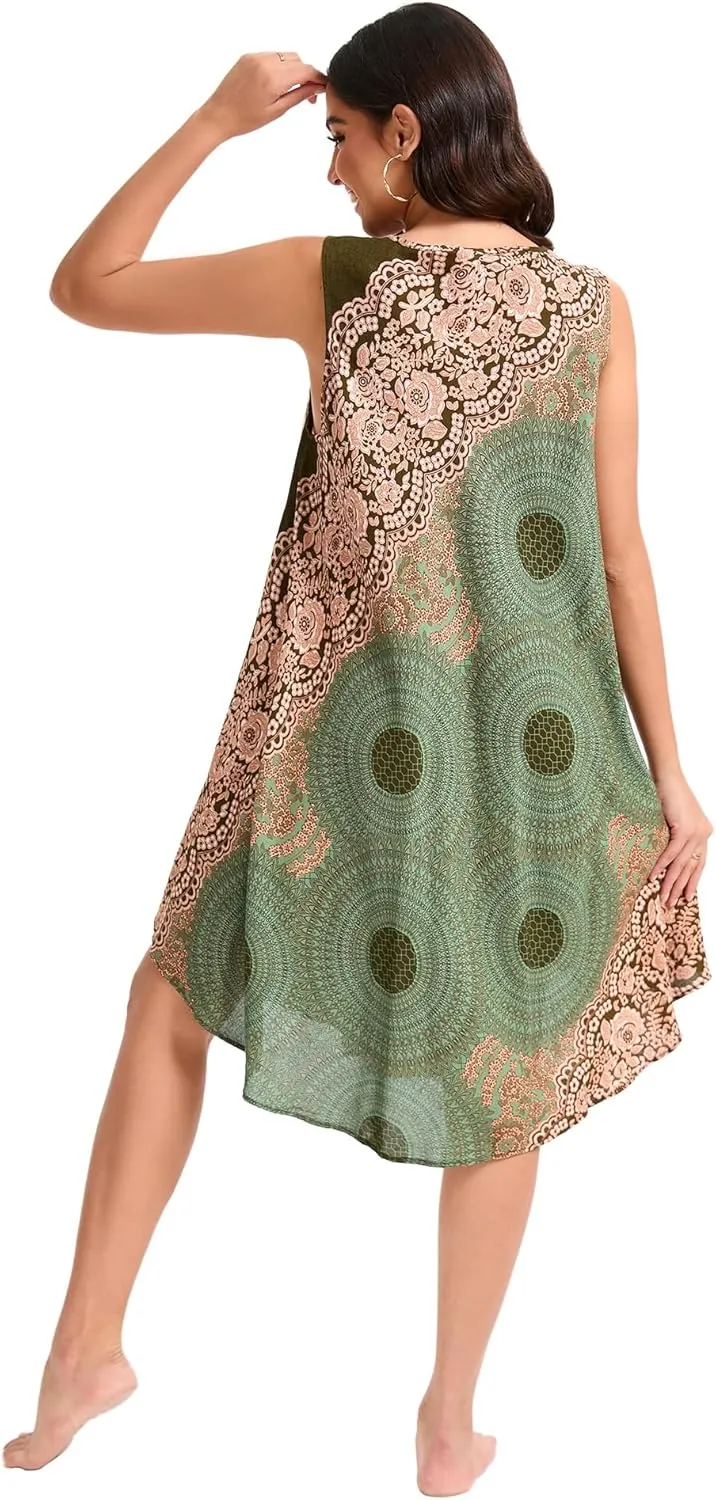 Boho Dresses for Women,Sleeveless Tank Dress Beach Vacation Outfits