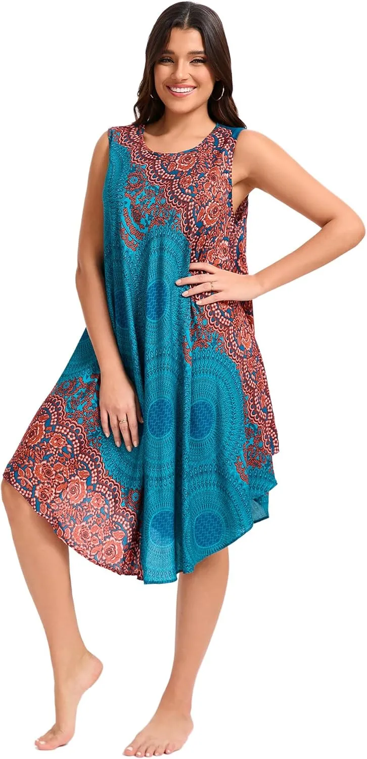 Boho Dresses for Women,Sleeveless Tank Dress Beach Vacation Outfits