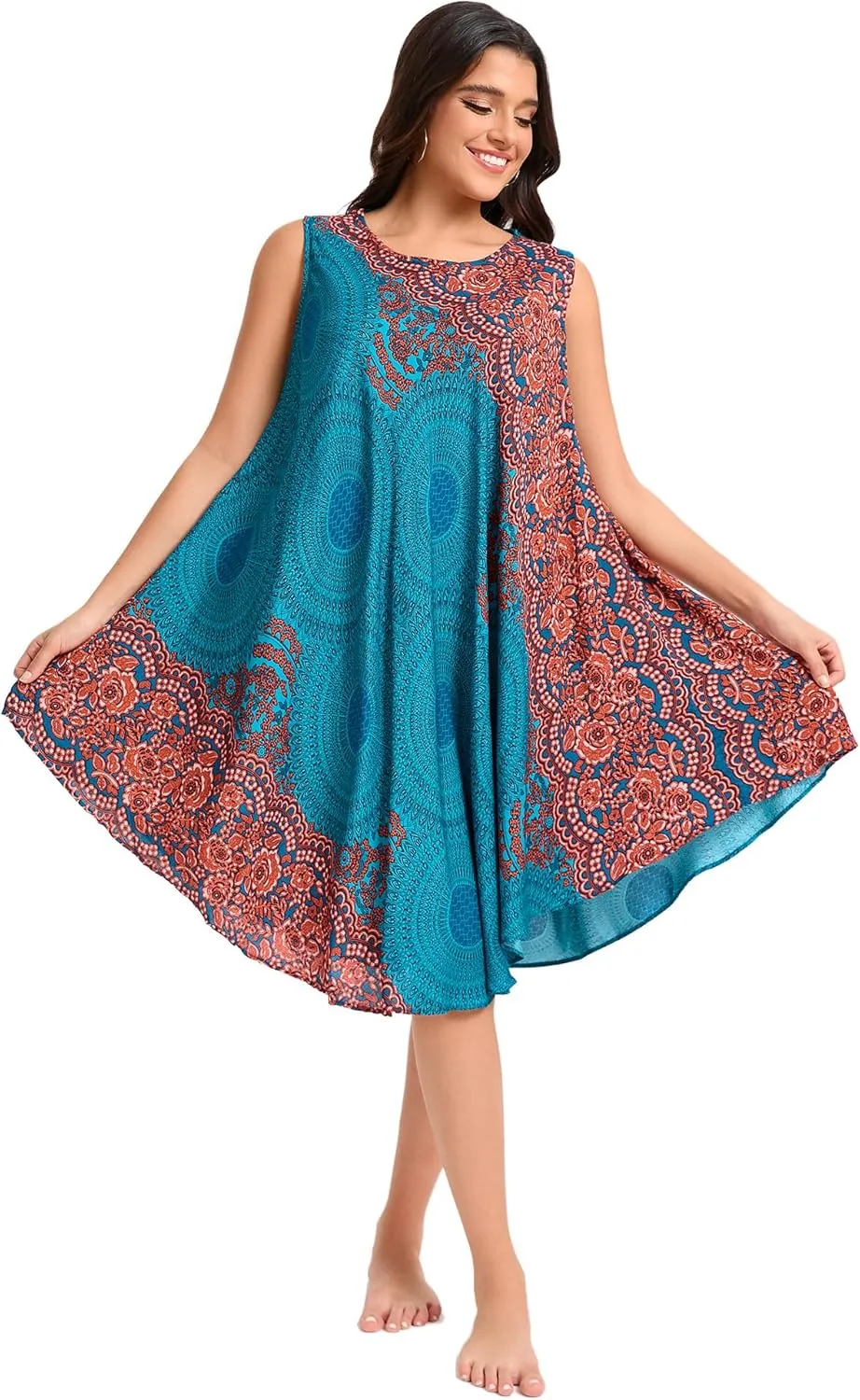Boho Dresses for Women,Sleeveless Tank Dress Beach Vacation Outfits