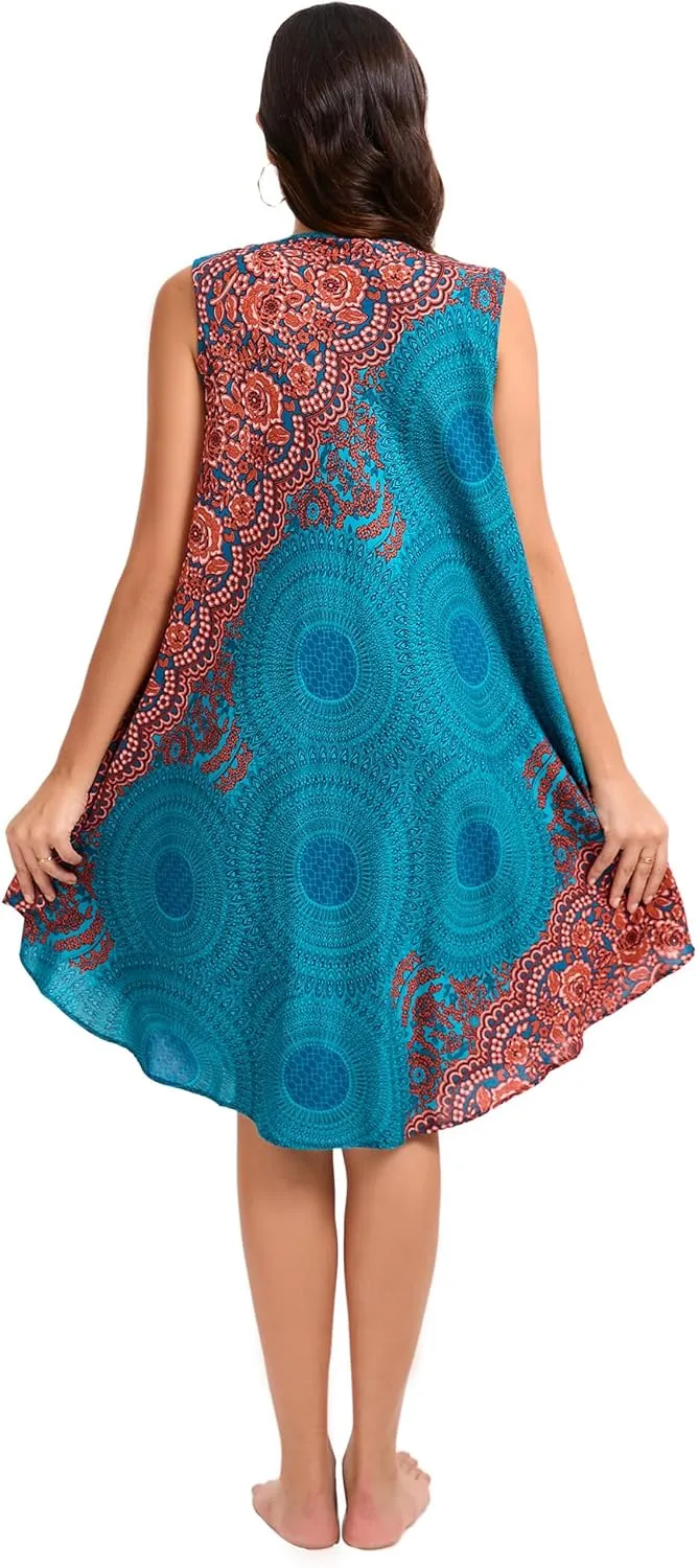 Boho Dresses for Women,Sleeveless Tank Dress Beach Vacation Outfits