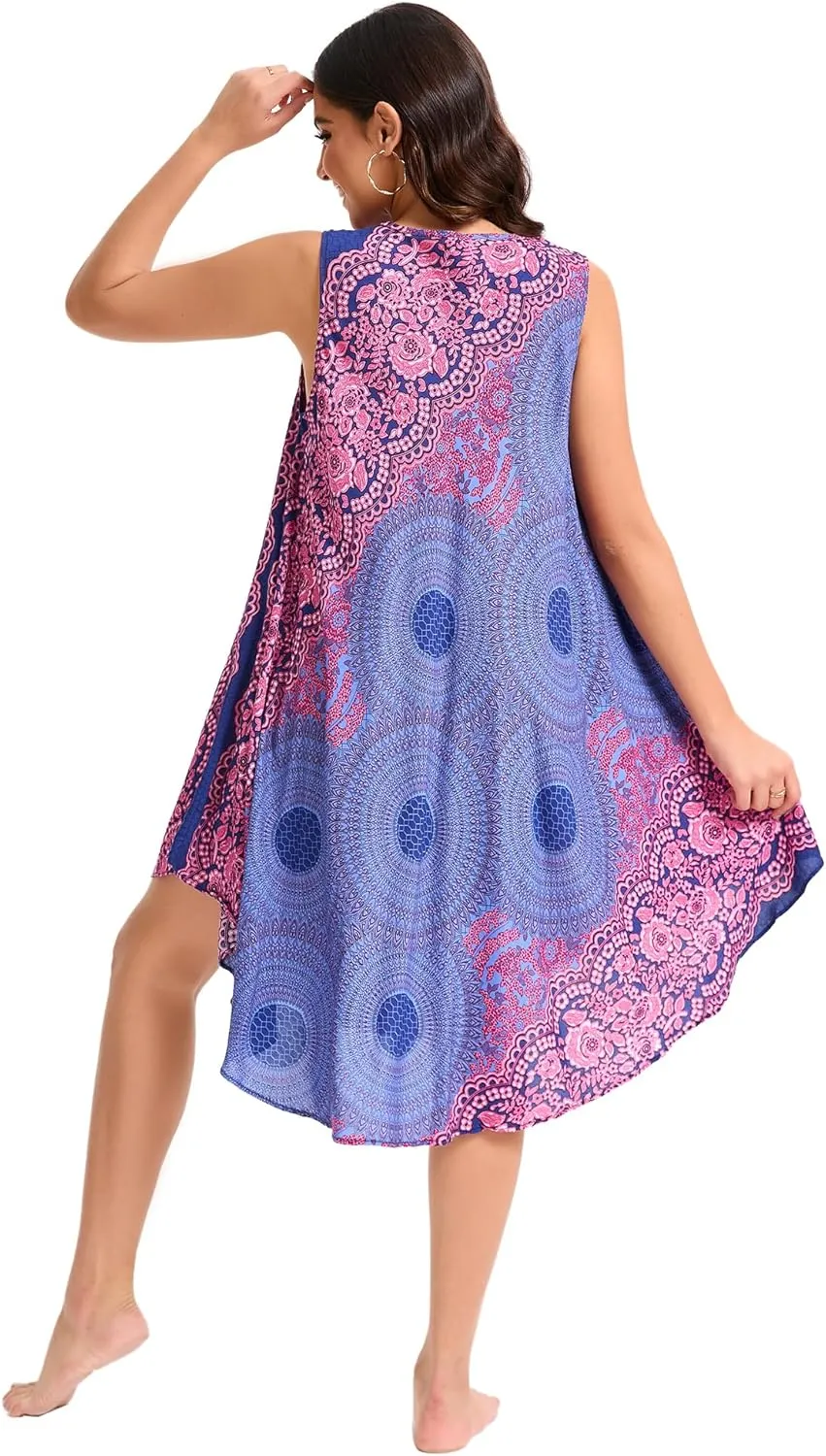 Boho Dresses for Women,Sleeveless Tank Dress Beach Vacation Outfits