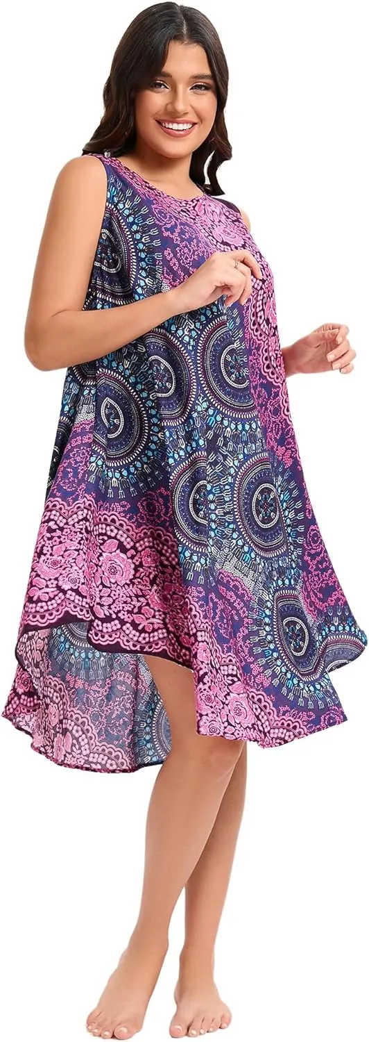 Boho Dresses for Women,Sleeveless Tank Dress Beach Vacation Outfits