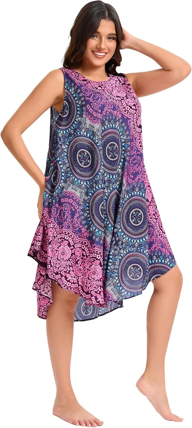 Boho Dresses for Women,Sleeveless Tank Dress Beach Vacation Outfits